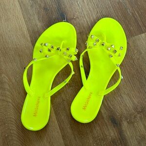 Knockoff Valentino sandals. Size 10. Neon green/yellow